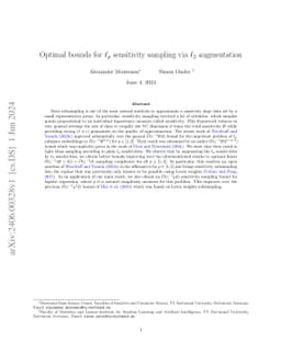 Optimal bounds for $\ell_p$ sensitivity sampling via $\ell_2$
  augmentation