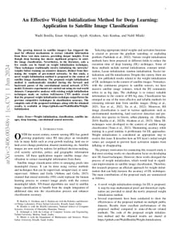 An Effective Weight Initialization Method for Deep Learning: Application
  to Satellite Image Classification