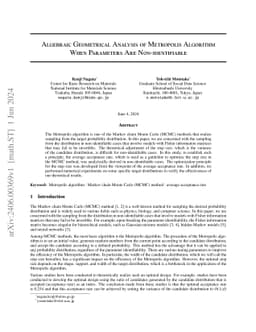 Algebraic Geometrical Analysis of Metropolis Algorithm When Parameters
  Are Non-identifiable