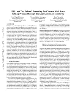 Did I Vet You Before? Assessing the Chrome Web Store Vetting Process
  through Browser Extension Similarity