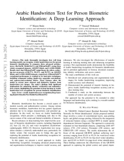 Arabic Handwritten Text for Person Biometric Identification: A Deep
  Learning Approach