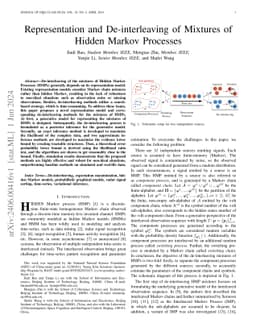 Representation and De-interleaving of Mixtures of Hidden Markov
  Processes