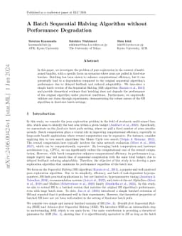A Batch Sequential Halving Algorithm without Performance Degradation