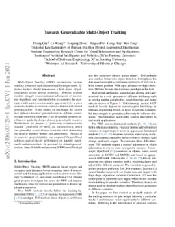 Towards Generalizable Multi-Object Tracking
