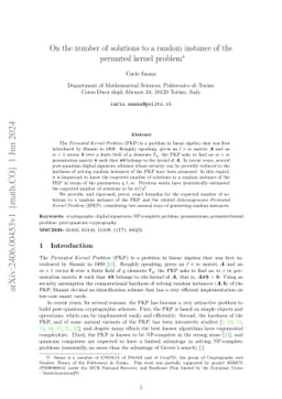 On the number of solutions to a random instance of the permuted kernel
  problem