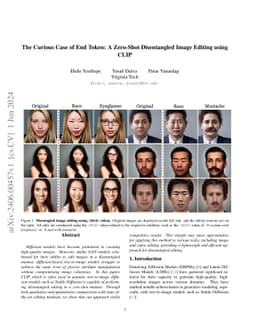 The Curious Case of End Token: A Zero-Shot Disentangled Image Editing
  using CLIP