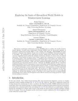 Exploring the limits of Hierarchical World Models in Reinforcement
  Learning