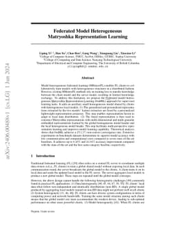 Federated Model Heterogeneous Matryoshka Representation Learning