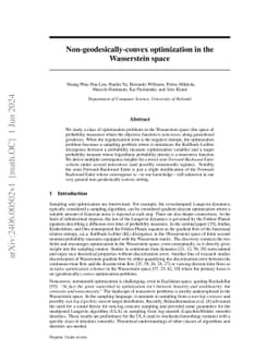 Non-geodesically-convex optimization in the Wasserstein space