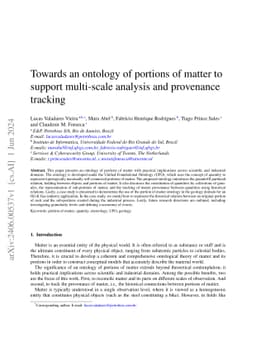 Towards an ontology of portions of matter to support multi-scale
  analysis and provenance tracking