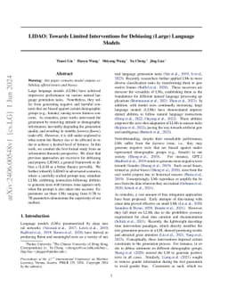 LIDAO: Towards Limited Interventions for Debiasing (Large) Language
  Models