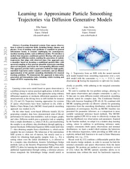Learning to Approximate Particle Smoothing Trajectories via Diffusion
  Generative Models