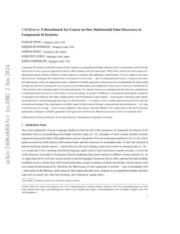 CMDBench: A Benchmark for Coarse-to-fine Multimodal Data Discovery in
  Compound AI Systems
