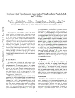 Semi-supervised Video Semantic Segmentation Using Unreliable Pseudo
  Labels for PVUW2024