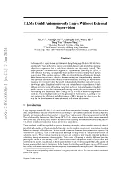 LLMs Could Autonomously Learn Without External Supervision