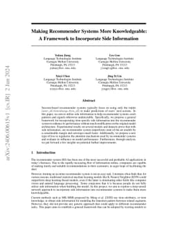 Making Recommender Systems More Knowledgeable: A Framework to
  Incorporate Side Information