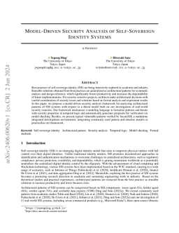 Model-Driven Security Analysis of Self-Sovereign Identity Systems