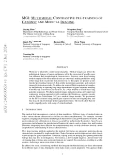 MGI: Multimodal Contrastive pre-training of Genomic and Medical Imaging