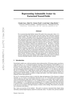 Representing Animatable Avatar via Factorized Neural Fields