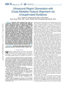 Ultrasound Report Generation with Cross-Modality Feature Alignment via
  Unsupervised Guidance
