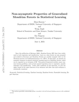 Non-asymptotic Properties of Generalized Mondrian Forests in Statistical
  Learning