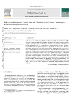 Task-oriented Embedding Counts: Heuristic Clustering-driven Feature
  Fine-tuning for Whole Slide Image Classification
