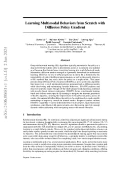 Learning Multimodal Behaviors from Scratch with Diffusion Policy
  Gradient