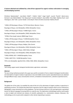 A lexicon obtained and validated by a data-driven approach for organic
  residues valorization in emerging and developing countries
