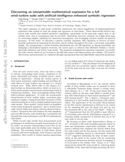 Discovering an interpretable mathematical expression for a full
  wind-turbine wake with artificial intelligence enhanced symbolic regression