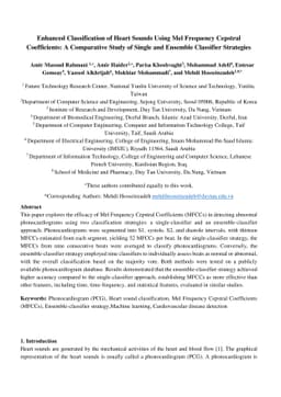 Enhanced Heart Sound Classification Using Mel Frequency Cepstral
  Coefficients and Comparative Analysis of Single vs. Ensemble Classifier
  Strategies