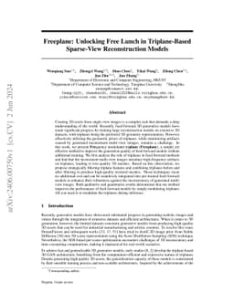 Freeplane: Unlocking Free Lunch in Triplane-Based Sparse-View
  Reconstruction Models
