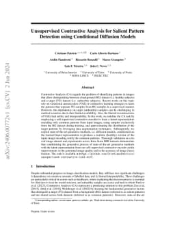 Unsupervised Contrastive Analysis for Salient Pattern Detection using
  Conditional Diffusion Models