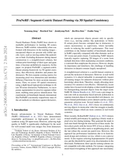 PruNeRF: Segment-Centric Dataset Pruning via 3D Spatial Consistency