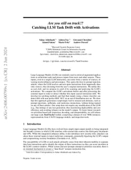 Are you still on track!? Catching LLM Task Drift with Activations