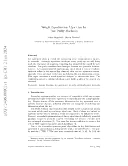 Weight Equalization Algorithm for Tree Parity Machines