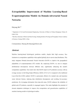 Extrapolability Improvement of Machine Learning-Based Evapotranspiration
  Models via Domain-Adversarial Neural Networks