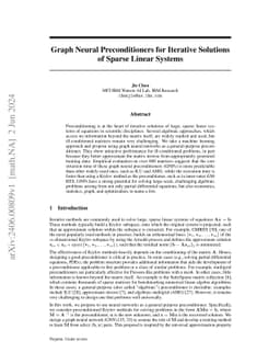 Graph Neural Preconditioners for Iterative Solutions of Sparse Linear Systems