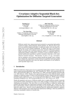 Covariance-Adaptive Sequential Black-box Optimization for Diffusion
  Targeted Generation