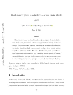 Weak convergence of adaptive Markov chain Monte Carlo