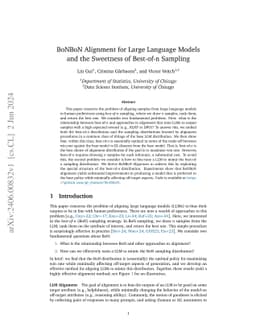 BoNBoN Alignment for Large Language Models and the Sweetness of
  Best-of-n Sampling