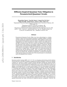 Diffusion-Inspired Quantum Noise Mitigation in Parameterized Quantum Circuits