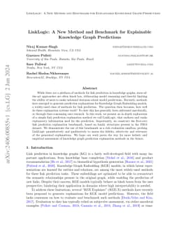 LinkLogic: A New Method and Benchmark for Explainable Knowledge Graph
  Predictions