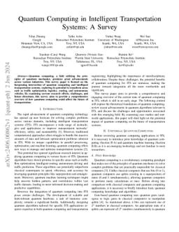 Quantum Computing in Intelligent Transportation Systems: A Survey