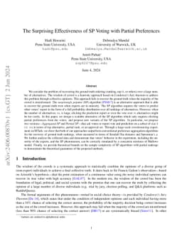 The Surprising Effectiveness of SP Voting with Partial Preferences