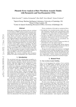 Phonetic Error Analysis of Raw Waveform Acoustic Models with Parametric
  and Non-Parametric CNNs