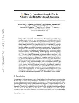 MEDIQ: Question-Asking LLMs for Adaptive and Reliable Clinical Reasoning