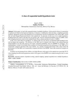 A class of sequential multi-hypothesis tests