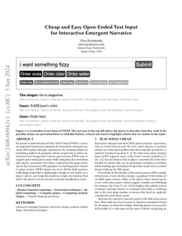 Cheap and Easy Open-Ended Text Input for Interactive Emergent Narrative