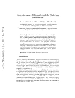 Constraint-Aware Diffusion Models for Trajectory Optimization