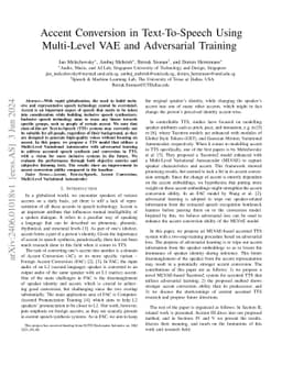 Accent Conversion in Text-To-Speech Using Multi-Level VAE and
  Adversarial Training